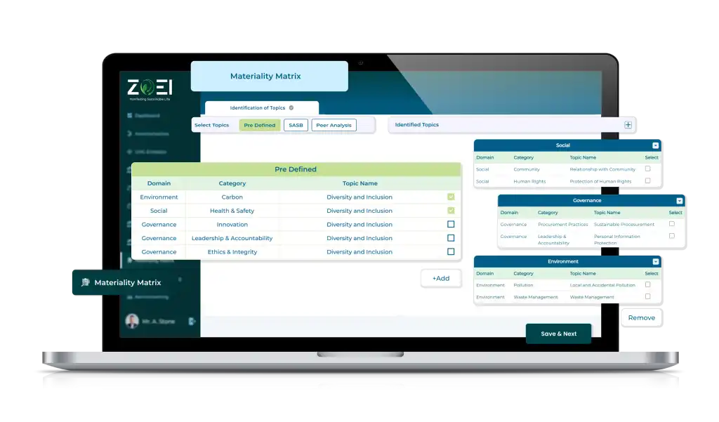 Materiality Matrix Screen